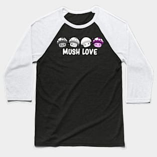 Subtle Asexual Pride Flag Lgbtqia Cute Kawaii Mushroom Baseball T-Shirt